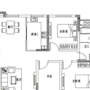 三室二厅一卫 115.11平方 三室二厅一卫 115.11平方